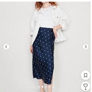 Old Navy Navy Blue Polka Dot Skirt